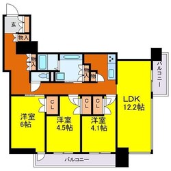 ローレルタワー堺筋本町の物件間取画像